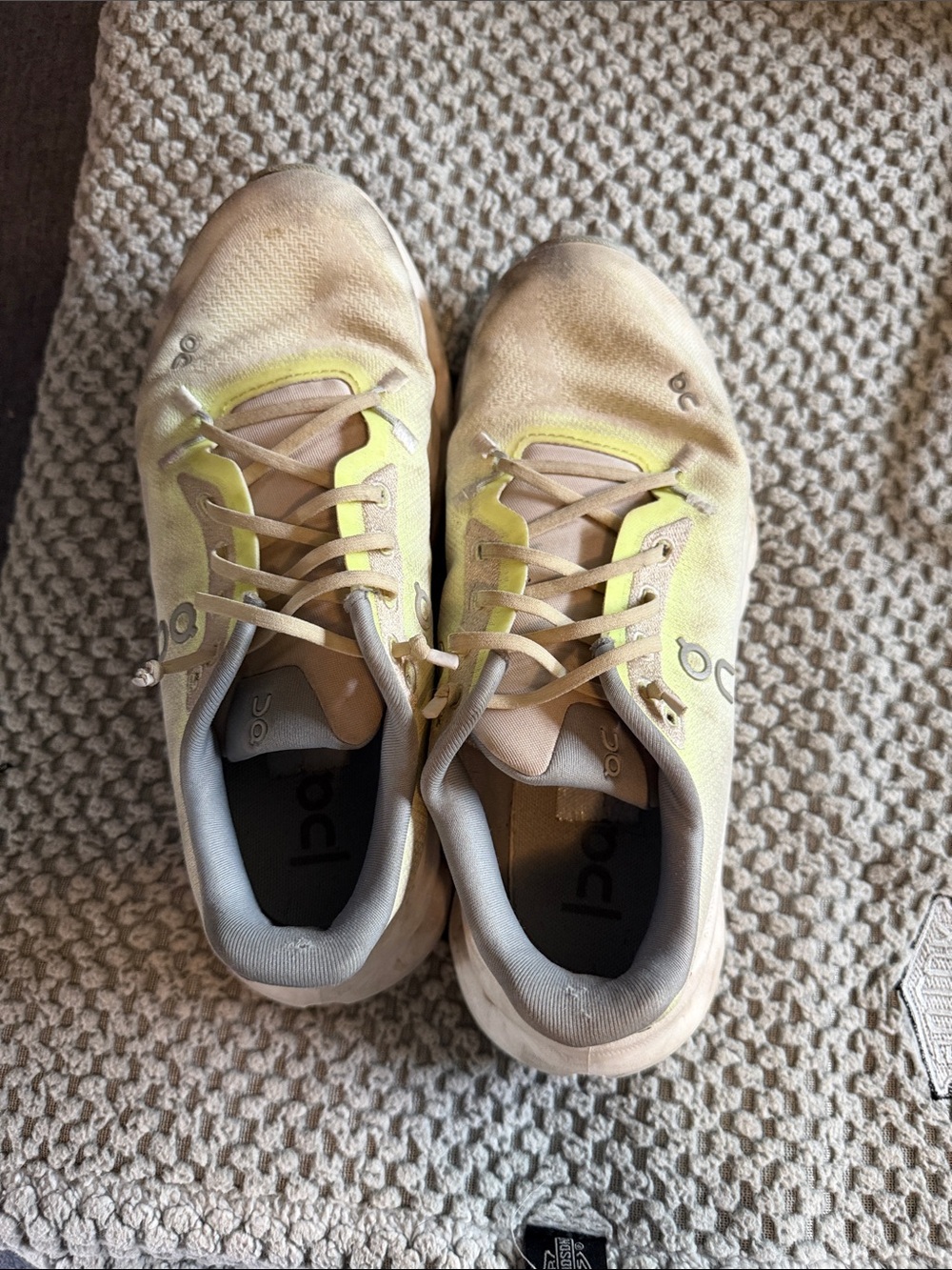 On Running Women's Yellow and Cream Athletic Shoes